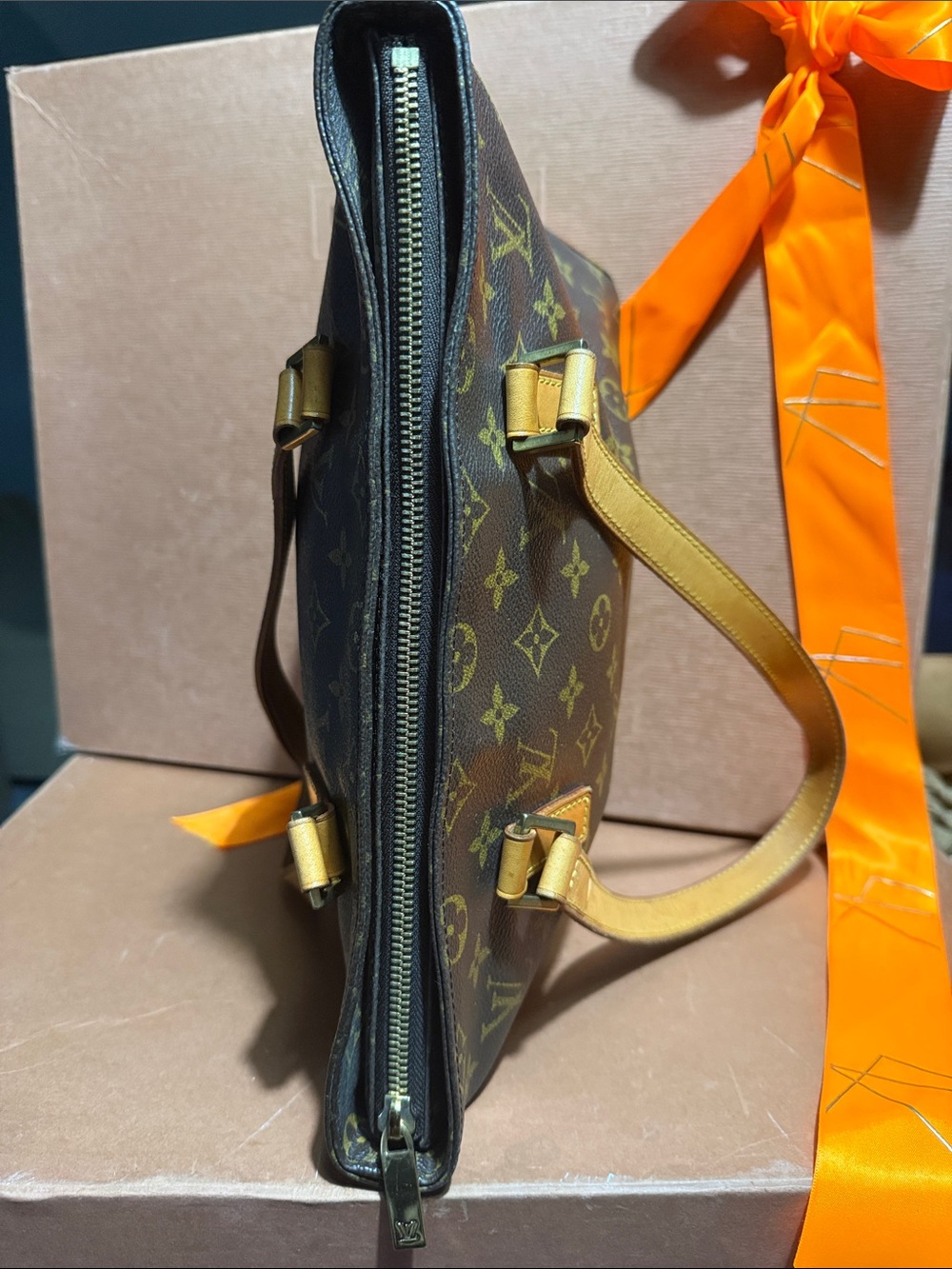 Louis Vuitton Cabas Piano Monogram 2002 FULL SET Box, Dust Bag and Gift Ribbon. - Picture 9 of 15